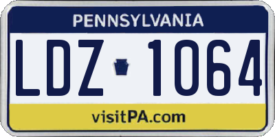 PA license plate LDZ1064