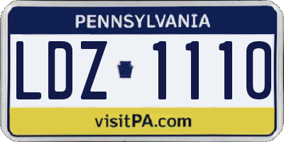 PA license plate LDZ1110