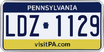 PA license plate LDZ1129