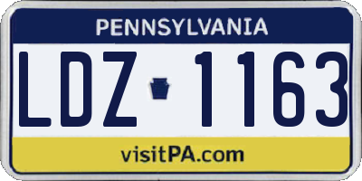 PA license plate LDZ1163