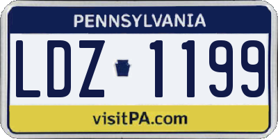 PA license plate LDZ1199