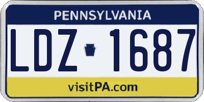 PA license plate LDZ1687