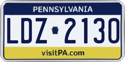 PA license plate LDZ2130