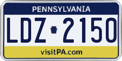 PA license plate LDZ2150