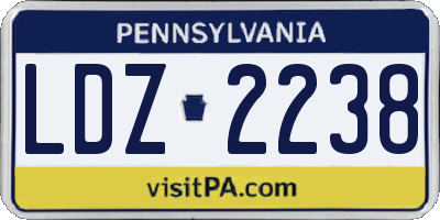 PA license plate LDZ2238