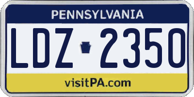 PA license plate LDZ2350