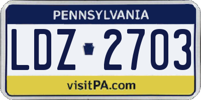 PA license plate LDZ2703