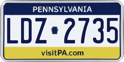 PA license plate LDZ2735