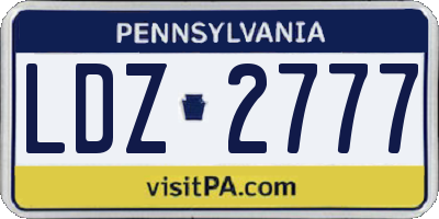 PA license plate LDZ2777