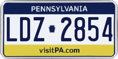 PA license plate LDZ2854