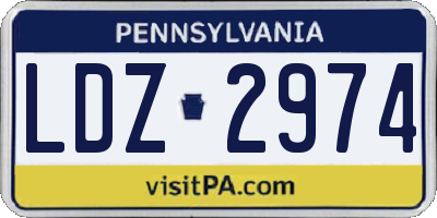 PA license plate LDZ2974