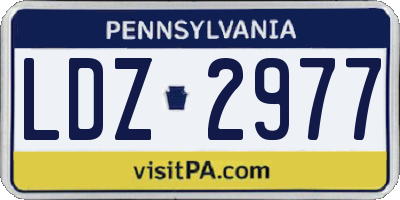 PA license plate LDZ2977