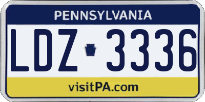 PA license plate LDZ3336