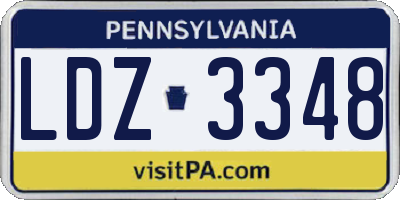 PA license plate LDZ3348