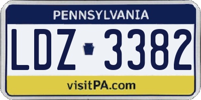PA license plate LDZ3382