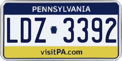 PA license plate LDZ3392