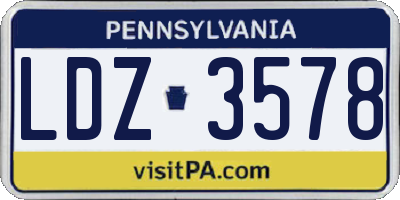 PA license plate LDZ3578