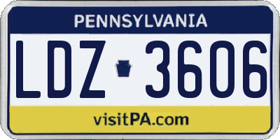 PA license plate LDZ3606
