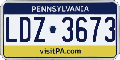 PA license plate LDZ3673