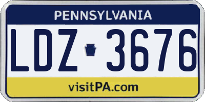 PA license plate LDZ3676