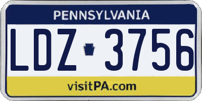 PA license plate LDZ3756
