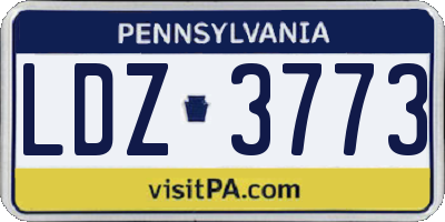 PA license plate LDZ3773