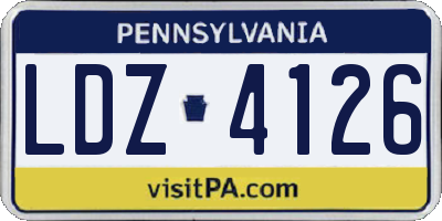 PA license plate LDZ4126
