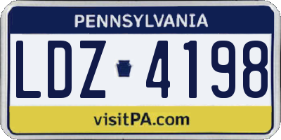 PA license plate LDZ4198