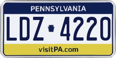 PA license plate LDZ4220