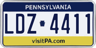 PA license plate LDZ4411