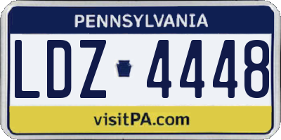 PA license plate LDZ4448