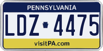 PA license plate LDZ4475