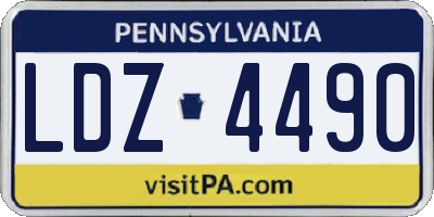 PA license plate LDZ4490