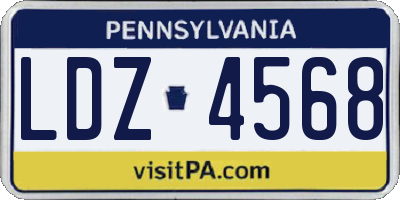 PA license plate LDZ4568