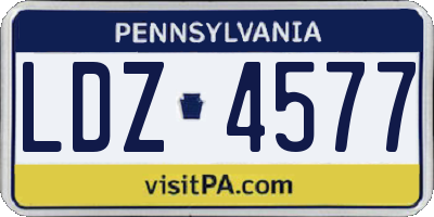 PA license plate LDZ4577