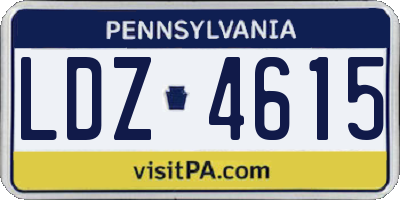 PA license plate LDZ4615