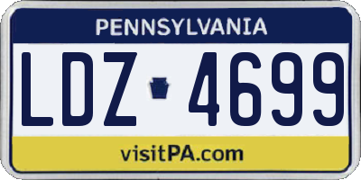 PA license plate LDZ4699