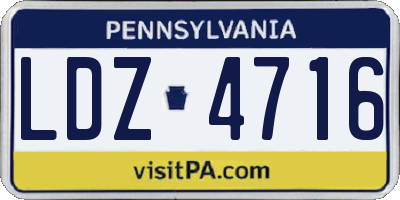 PA license plate LDZ4716