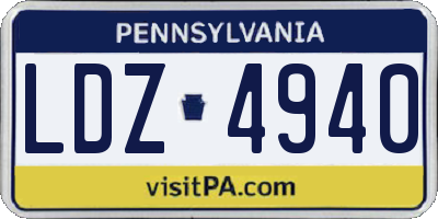 PA license plate LDZ4940
