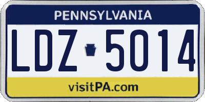 PA license plate LDZ5014