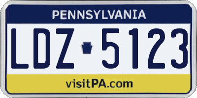 PA license plate LDZ5123
