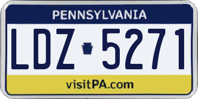 PA license plate LDZ5271