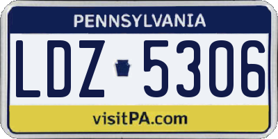 PA license plate LDZ5306