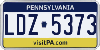 PA license plate LDZ5373