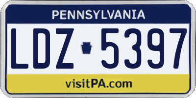 PA license plate LDZ5397