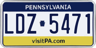 PA license plate LDZ5471