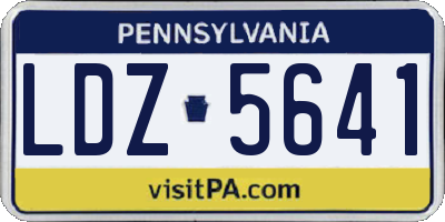 PA license plate LDZ5641
