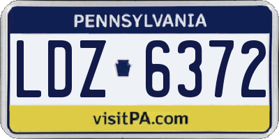 PA license plate LDZ6372