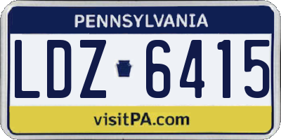 PA license plate LDZ6415