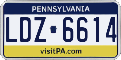 PA license plate LDZ6614